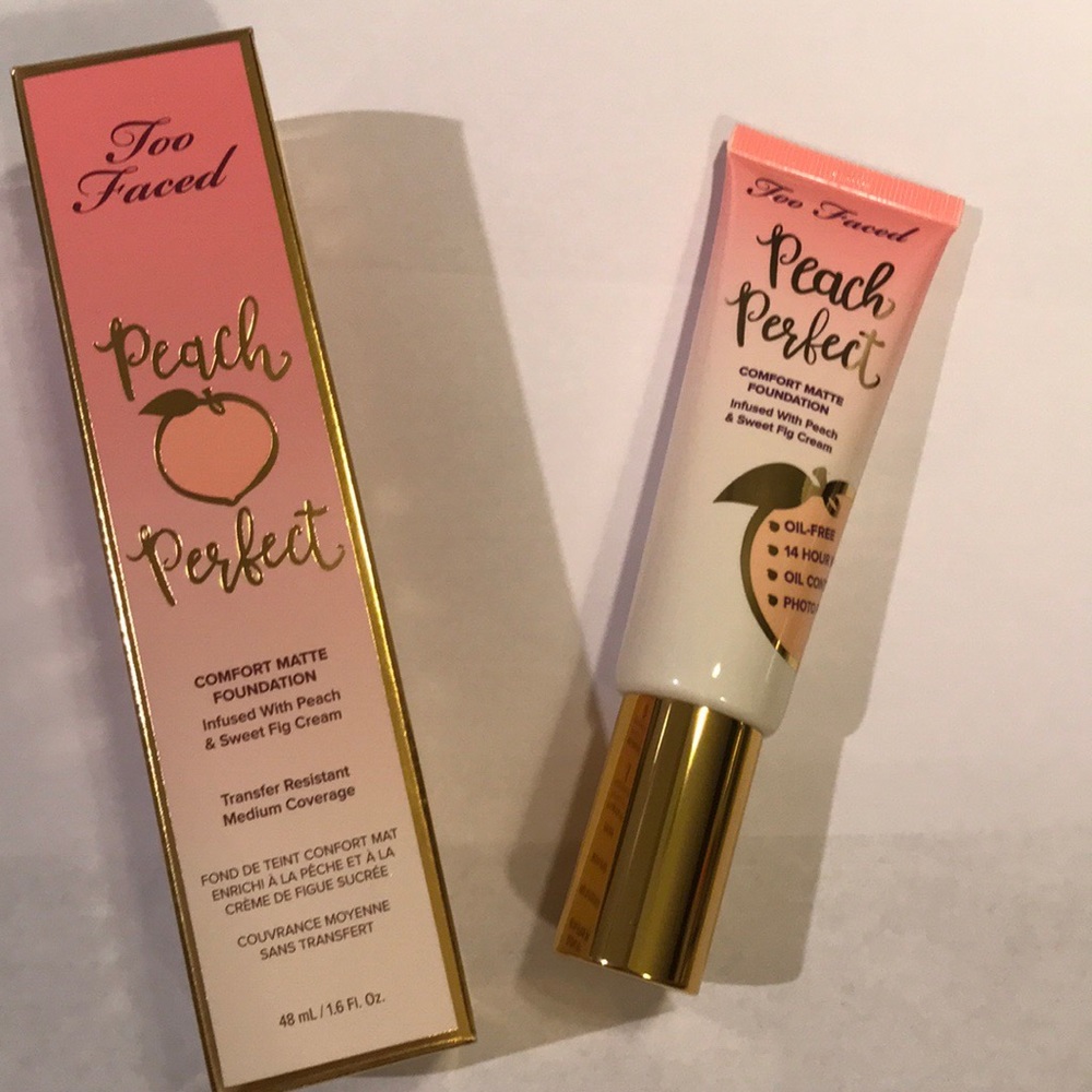 Too Faced Peach Perfect Foundation in Cocoa